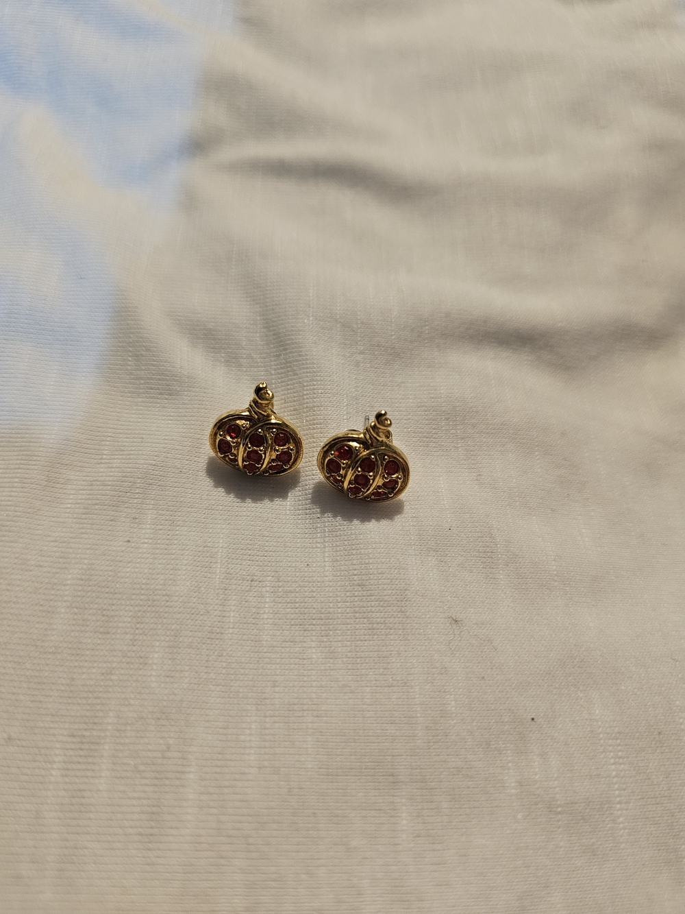 Gold-Tone Pumpkin Stud Earrings with Orange Stone Accents